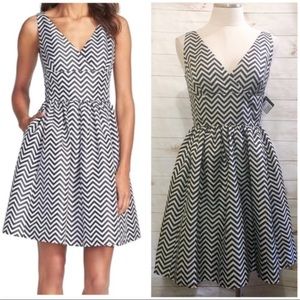 Halogen Chevron Fit & Flare Dress